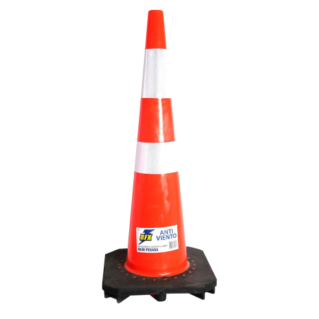 CONO SEÑALIZACION 36" ANTI-VIENTO DOBLE CINTA
